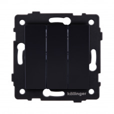 Выключатель 3-клавишный 10А/250В, черный Kollinger REA-S-012BK для Aspekt, Eleganz, Reflex