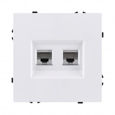Розетка двойная Ethernet RJ45 Cat.6, белый матовый Kollinger Eclipse EC-018WH