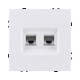 Розетка двойная Ethernet RJ45 Cat.6, белый матовый Kollinger Eclipse EC-018WH