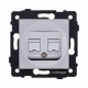 Розетка двойная Ethernet RJ45 Cat.5, серый Kollinger REA-015GY для Aspekt, Eleganz, Reflex