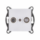 Розетка двойная TV (мама) + спутниковая SAT, белый Kollinger REA-035WH для Aspekt, Eleganz, Reflex