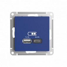 SE AtlasDesign Аквамарин Розетка USB A+С, 5В/2,4А, 2х5В/1,2А, механизм