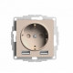 SE AtlasDesign Песочный Розетка 16А c 2 USB A+A, 5В/2,4А, 2х5В/1,2А, механизм