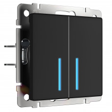 W4520608/ Сенсорный выключатель двухклавишный с функцией Wi-Fi (черный)