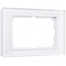 W0081101/ Рамка для двойной розетки Favorit (белый,стекло)