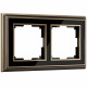 WL17-Frame-02/ Рамка на 2 поста (бронза/черный)