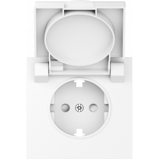 Накладка для розетки Schuko с заземлением, с крышкой, 16A 250 В~, глянцевый белый, серия S08