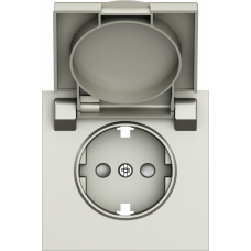 Накладка для розетки Schuko с заземлением, с крышкой, 16A 250 В~, шампань, серия S08