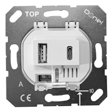 USB зарядное устройство, 3.1A. тип A:max 18W,тип С:max 32W, белый, серия DUSB