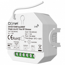 Диммер ZB+RF+Push, AC 230В без подключения нейтрали, LED 200Вт, Push-Dim, Triac